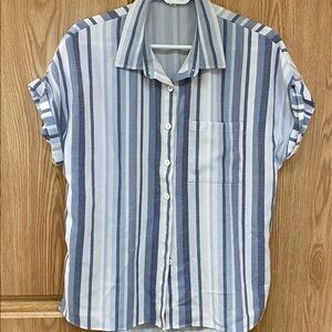 Short Sleeve Button Down Blouse